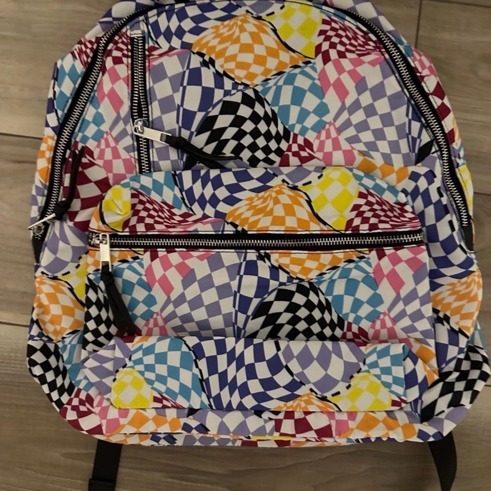 No Boundaries Multicolor Checkered Backpack